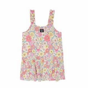 Feather 4 Arrow Floral Kids Dress with spaghetti straps Multicolor